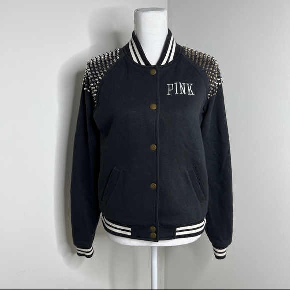Victoria’s Secret PINK Varsity Studded Jacket Size XS - Picture 2 of 12